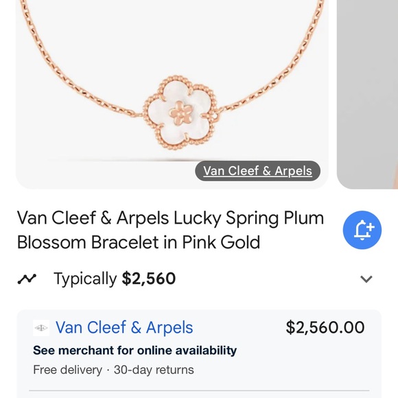 Van Cleef & Arpels 18K Rose Gold MOP Lucky Spring bracelet Plum Blossom - Picture 10 of 13